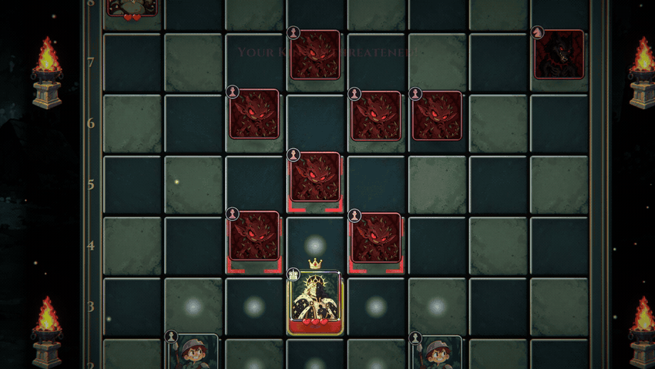 Gameplay: the Eclipse King captures an imp, takes a hit, and his Wrath strikes every enemy around him.