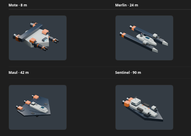 More ship roles: Mote, Merlin, Maul and Sentinel