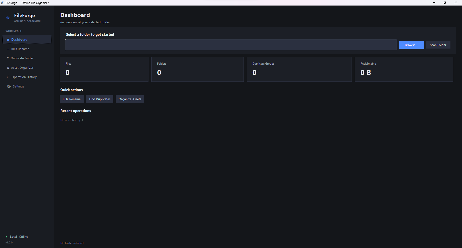 FileForge — Offline File Organizer