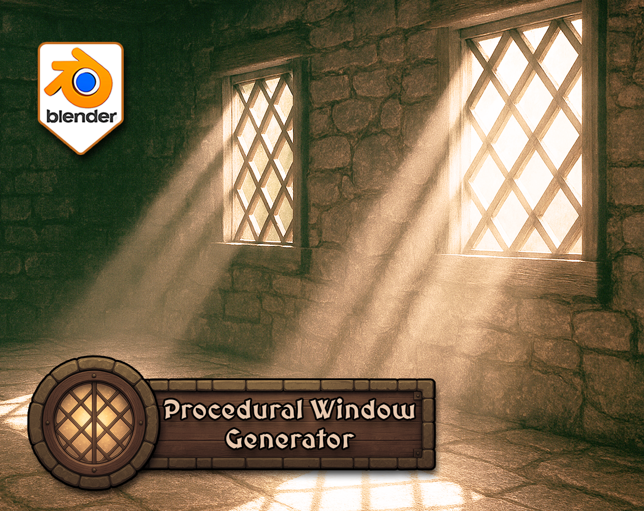 Procedural Window Generator — Blender Geometry Nodes by 3D Tudor
