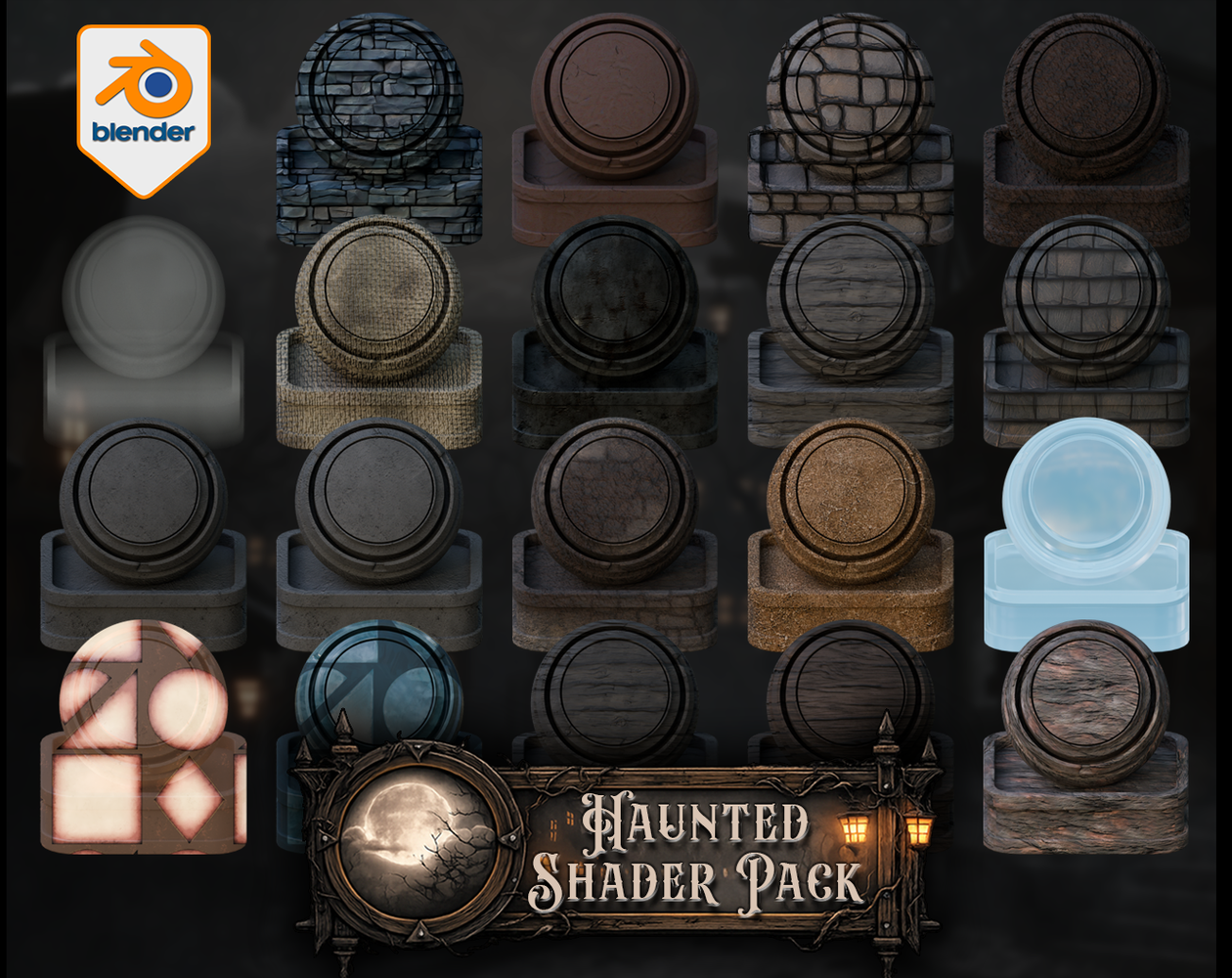 Spooky Tudor Shaders — Blender Cycles Material Pack by 3D Tudor