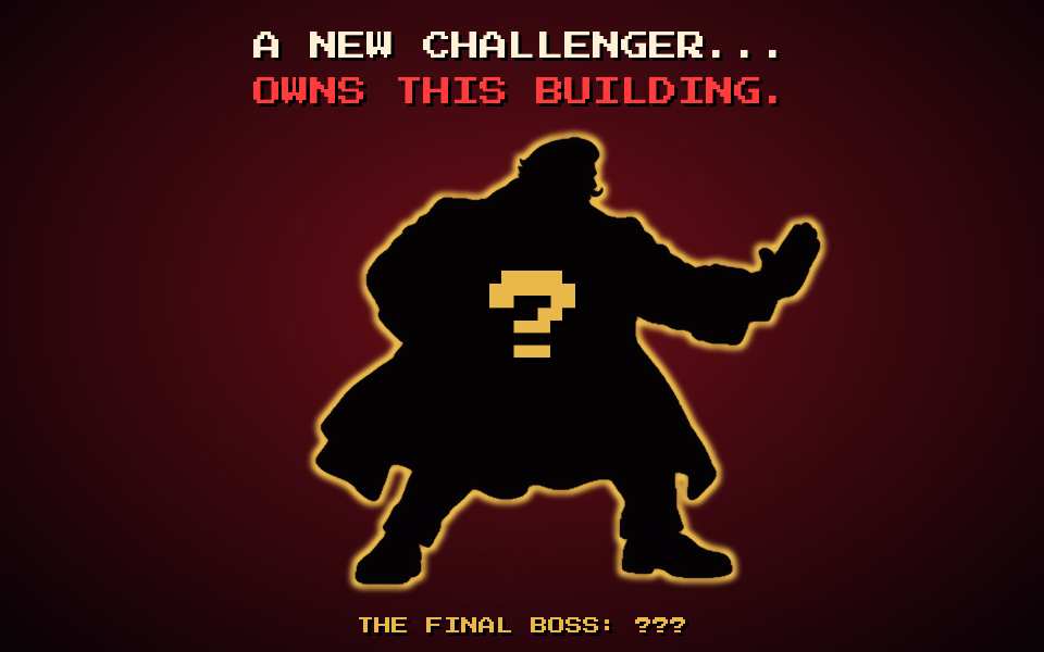 The final boss, in silhouette