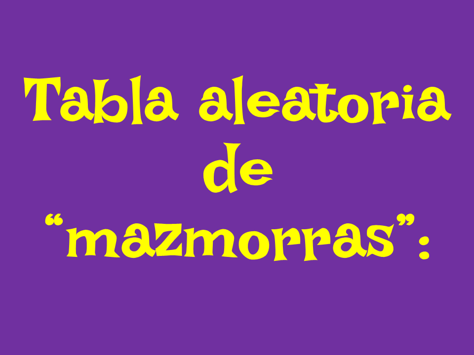 Portada de Tabla aleatoria para Mazmorras