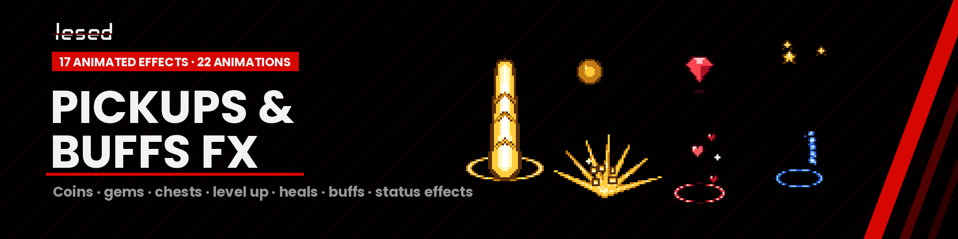 Pixel Pickups, Buffs & UI FX – 17 Animated Effects