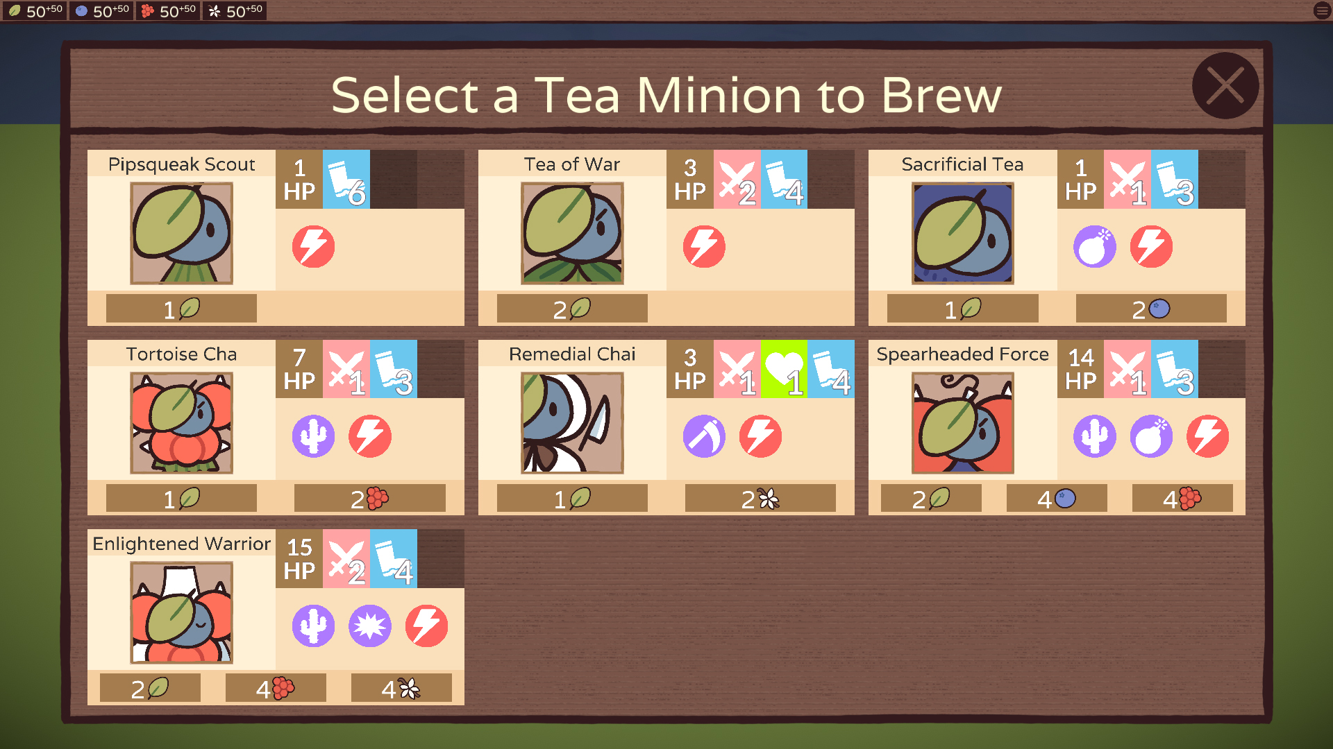 Updated brew menu