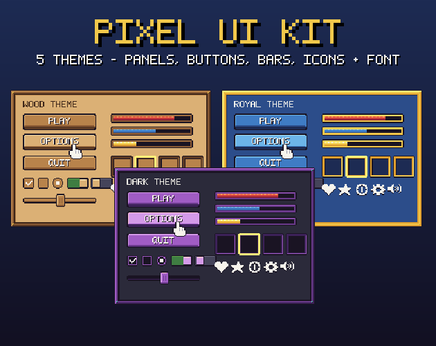 Pixel UI Kit - 5 Themes