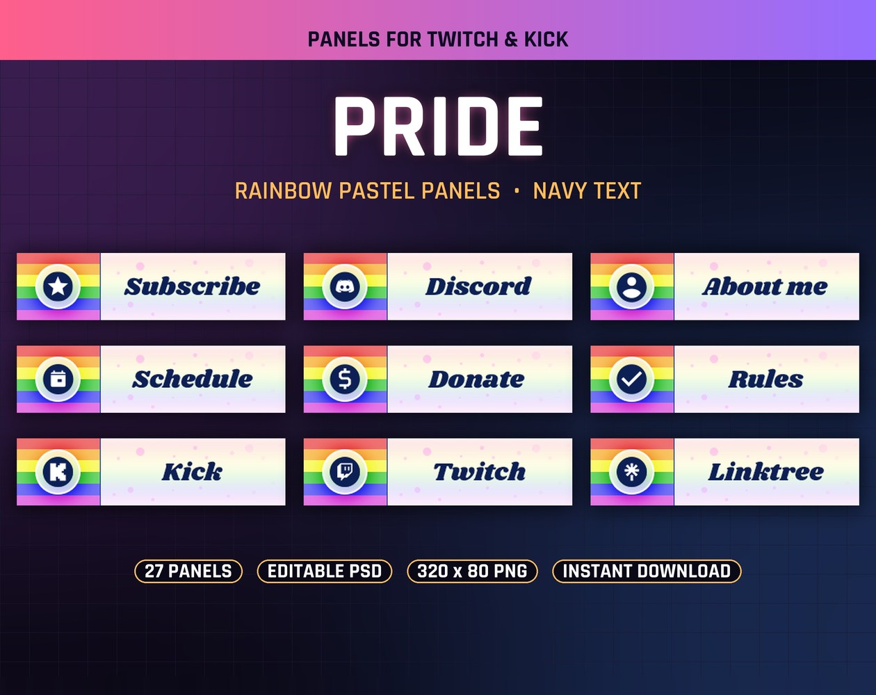 Pride Twitch Panels by fancyshards