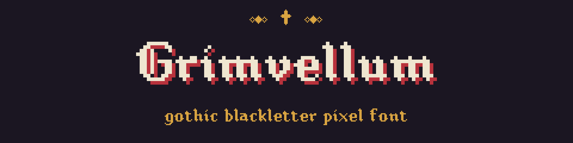 Grimvellum - Gothic Blackletter Pixel Font