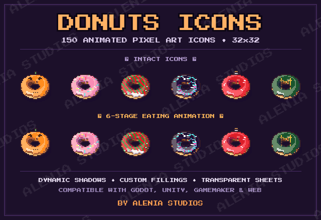 Donuts Icons 32x32 by Alenia Studios