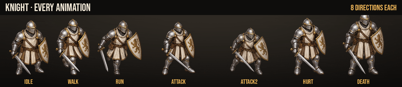 Knight: every animation