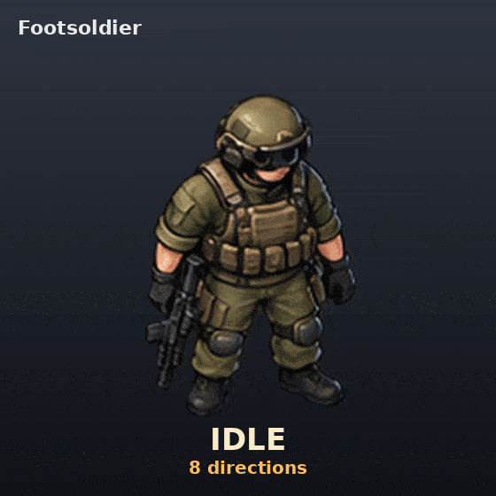 Footsoldier: every animation, large