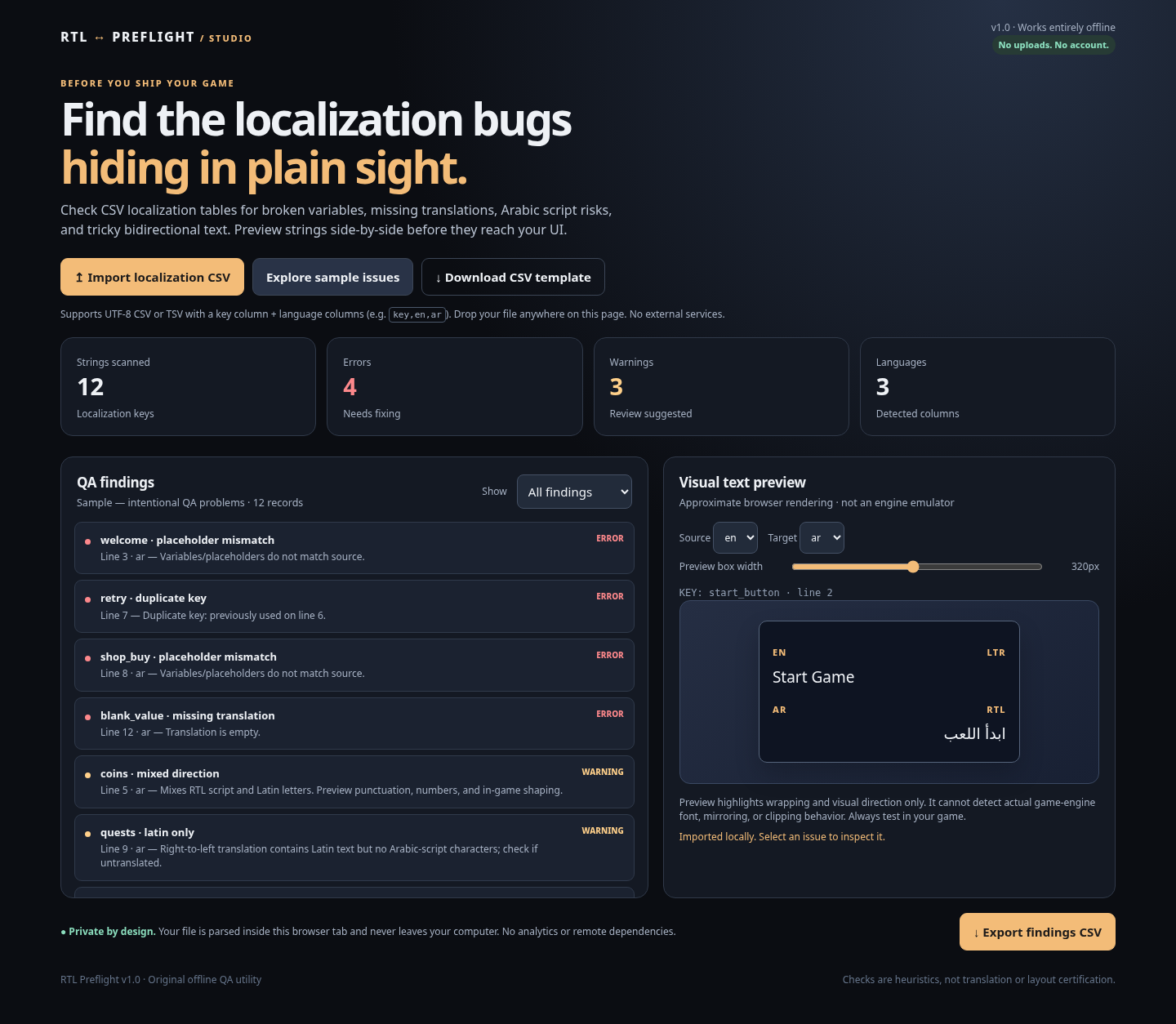 [TOOL] RTL Preflight — Offline Arabic Localization Checker for Game ...