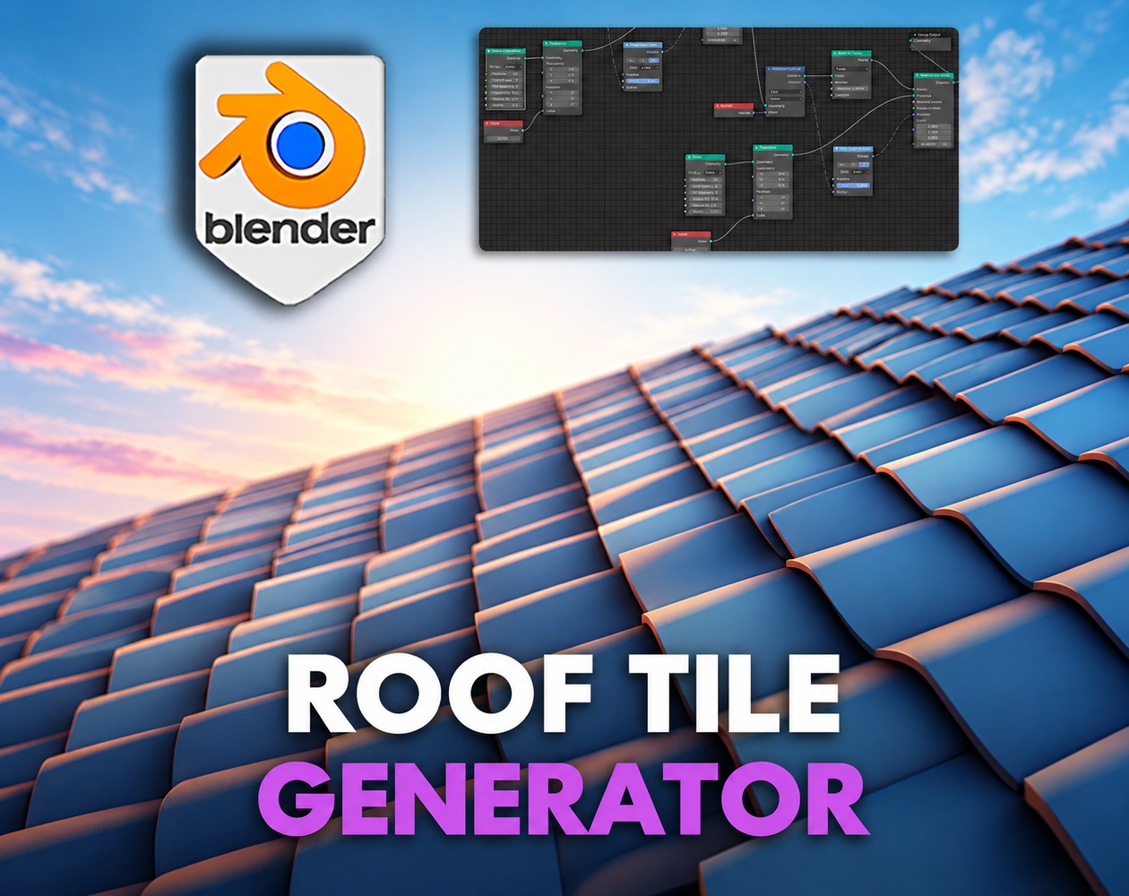 Classic Roof Tiles — Blender Geometry Nodes by 3D Tudor