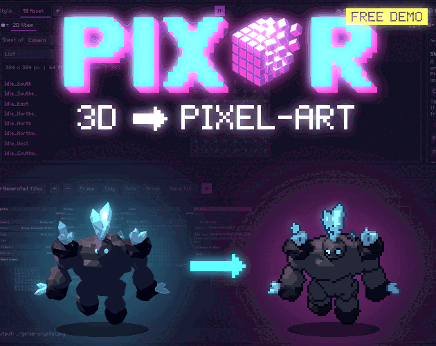 SpriteLathe: pixel art to 3D 8-directional sprites, round props stay ...