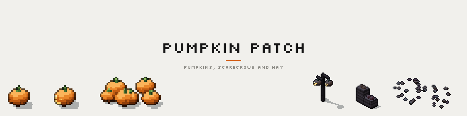 PUMPKIN PATCH — Pixel Art Halloween Pumpkins, Scarecrows & Harvest Props, autotile