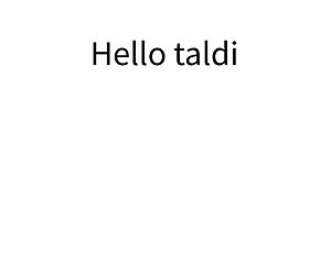 Cover art for Hello Taldi