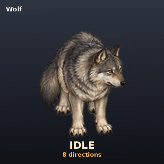 Wolf: every animation, large
