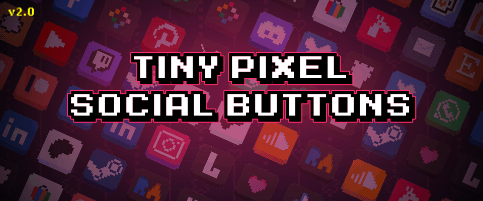 Tiny Pixel Social Buttons - v2.0