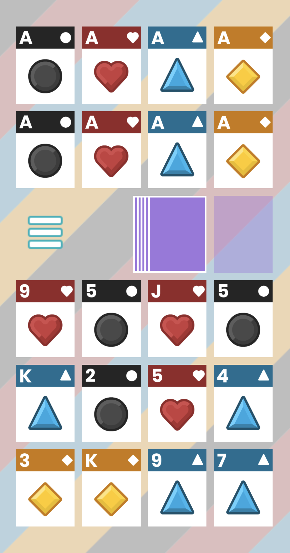Shapes deck with new font, background, and blue color