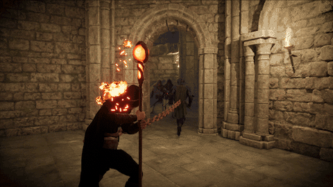 Fire magic against skeletons