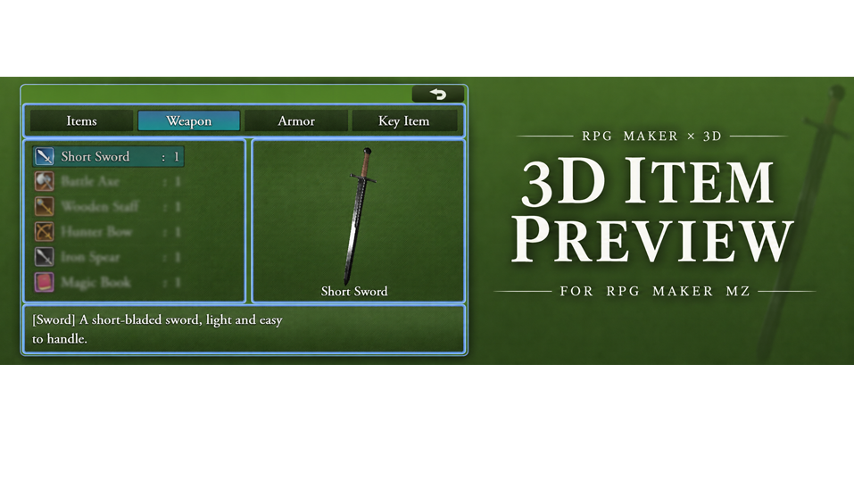 3D Item Preview - For Rpg Maker MZ