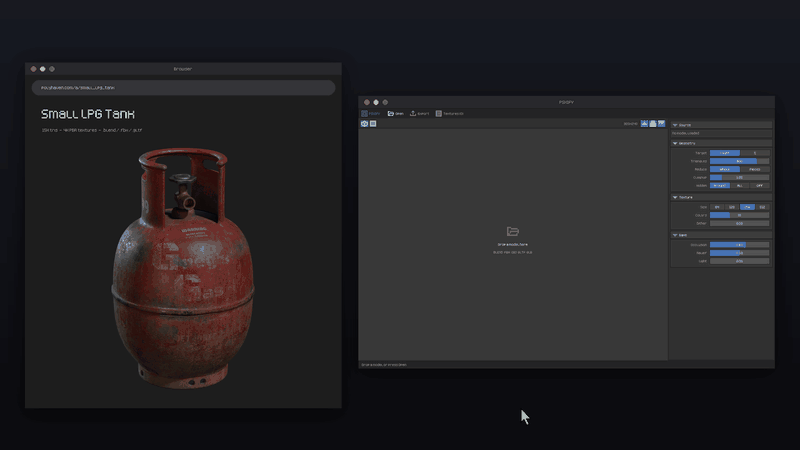 Demo: drag a model from Poly Haven into PSXIFY and it turns PS1-style in about a second