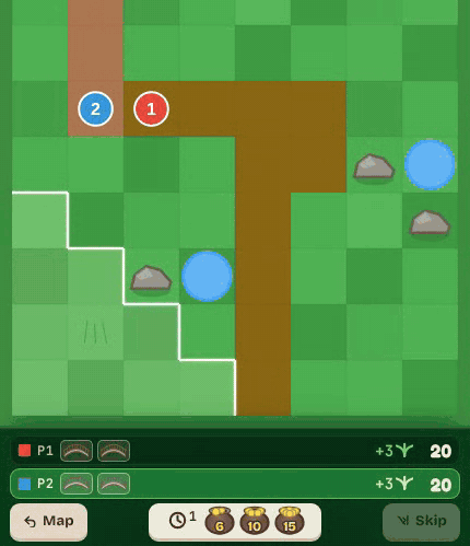 A sack flies from the bounty bar onto the board