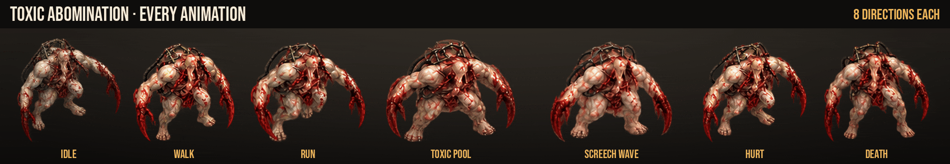 Toxic Abomination: every animation