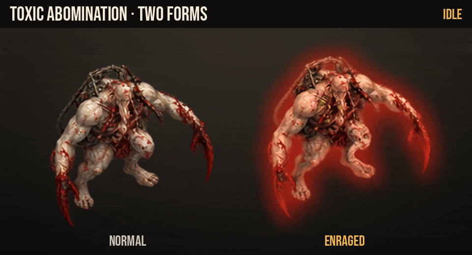 Toxic Abomination: normal and enraged form