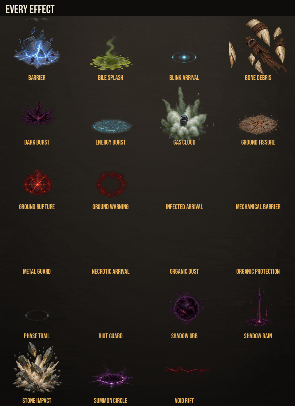 Boss Spell Effects: every effect