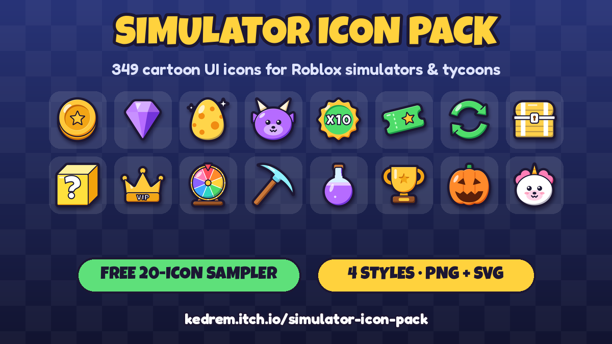 [Assets] Simulator Icon Pack: 349 cartoon UI icons for Roblox ...