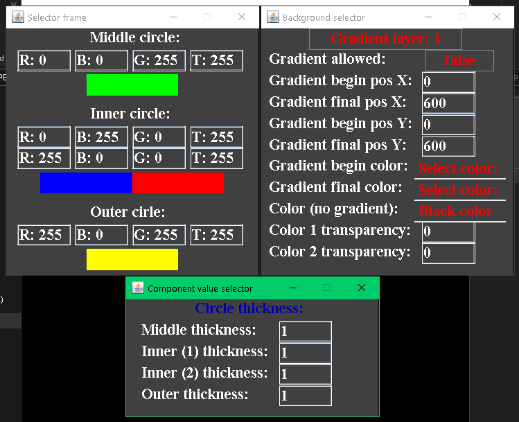 Selector menus
