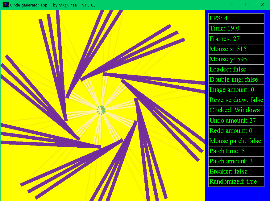 Draw area and developer menu
