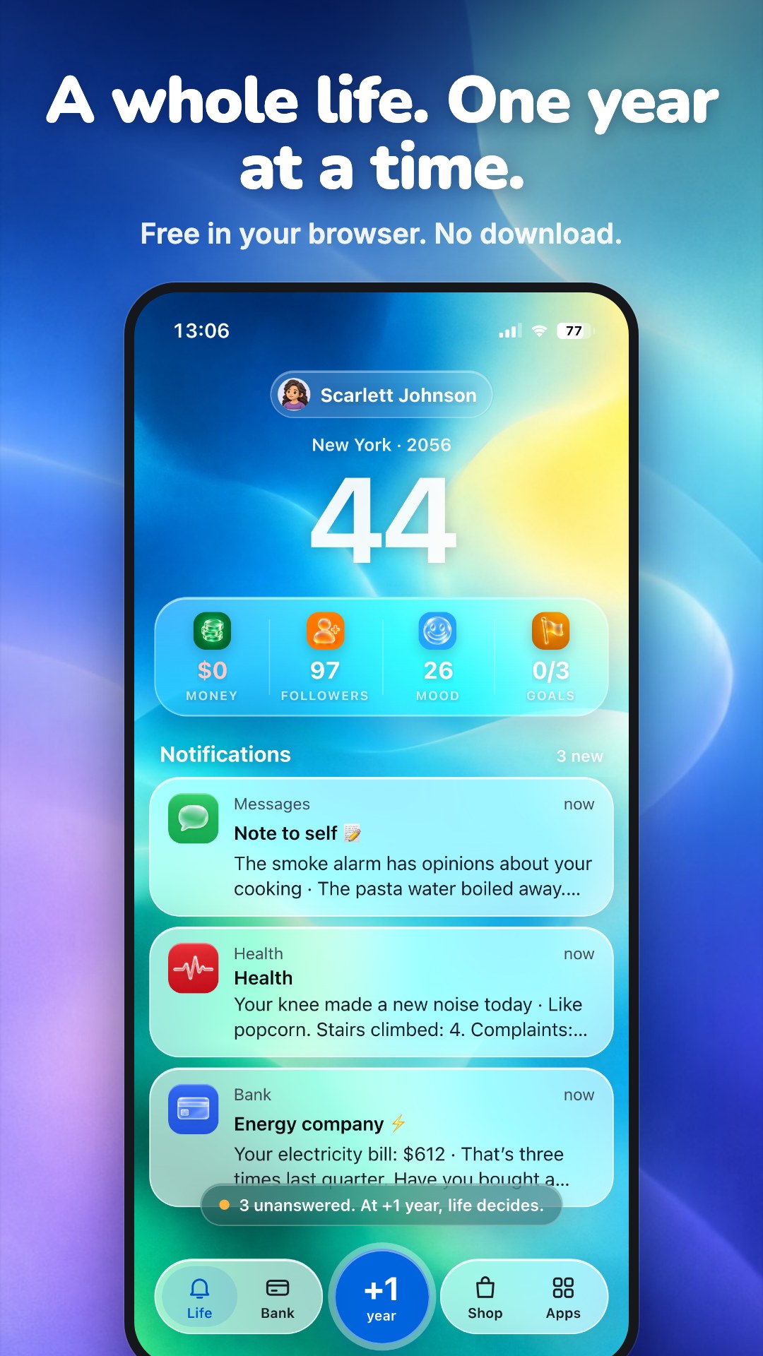 PingLife devlog: a life sim where everything is a notification ...