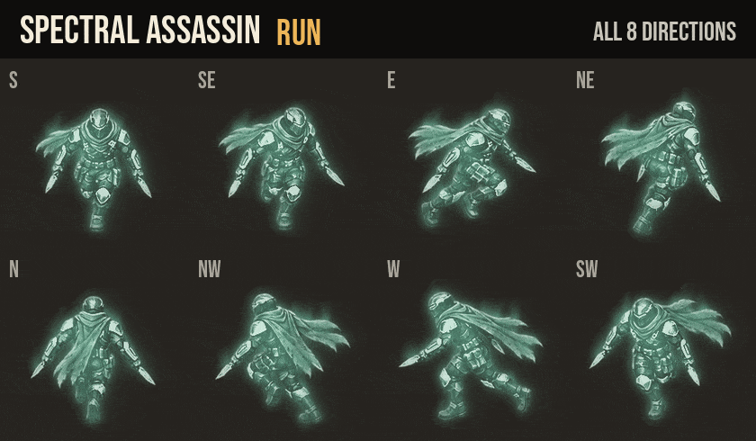 Spectral Raiders: running in all 8 directions