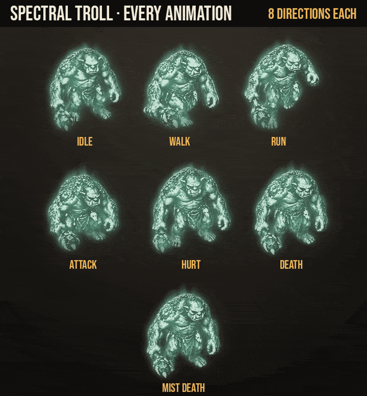 Spectral Troll: every animation