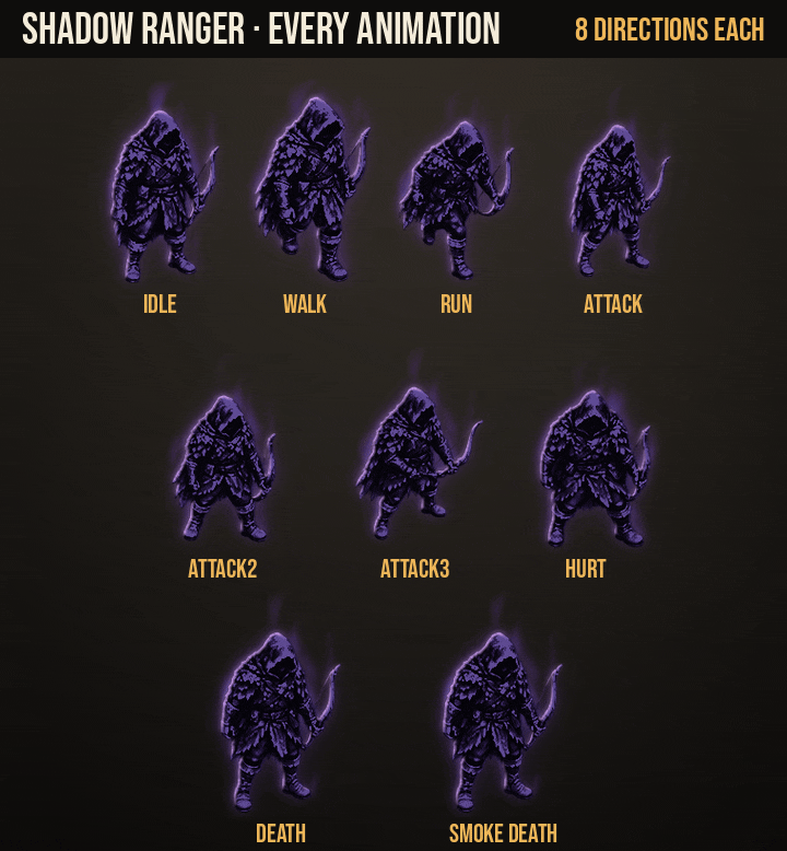 Shadow Ranger: every animation