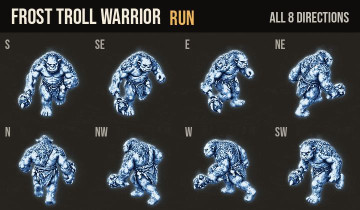 Frost Brutes: running in all 8 directions