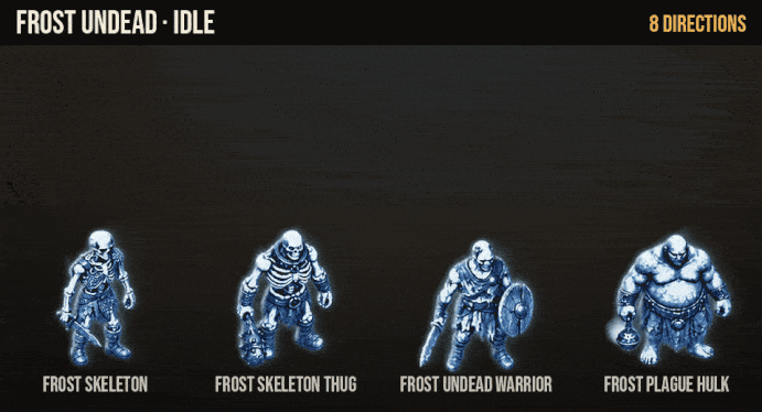 Frost Undead: every animation, large