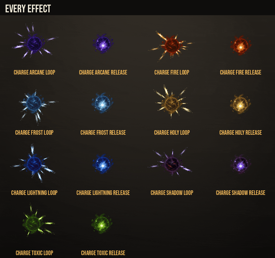 Charge-Up Effects: every effect