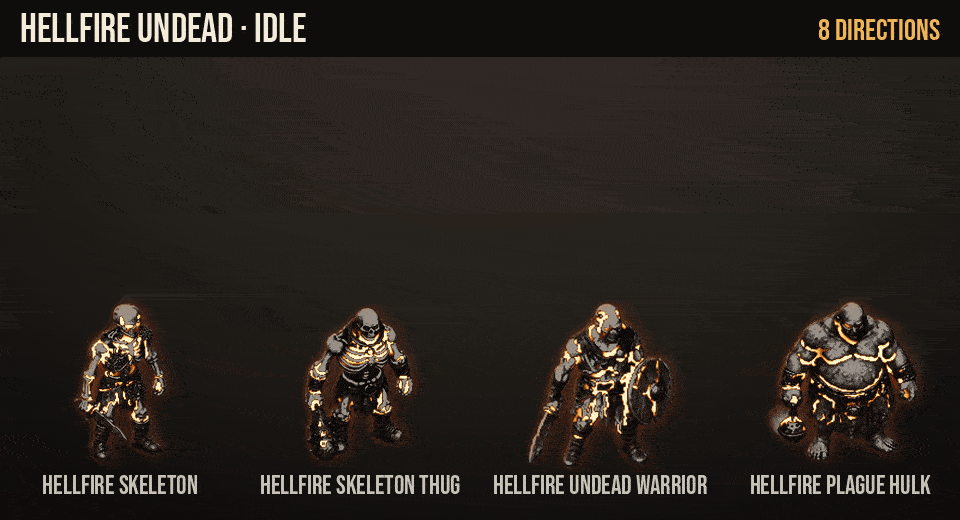 Hellfire Undead: every animation, large