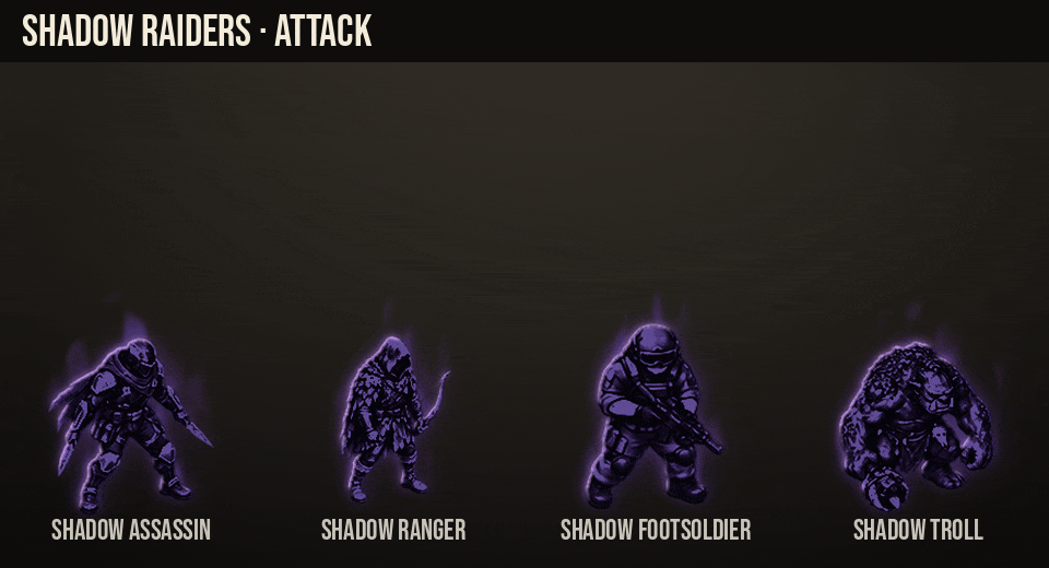 Shadow Raiders: main attacks