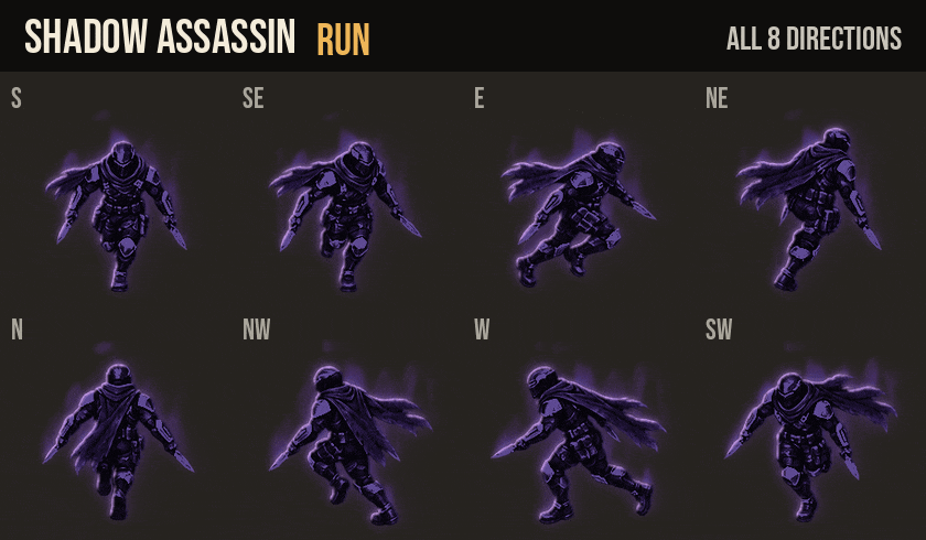 Shadow Raiders: running in all 8 directions