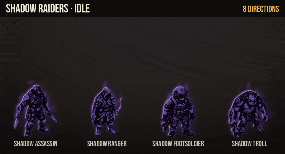 Shadow Raiders: every animation, large