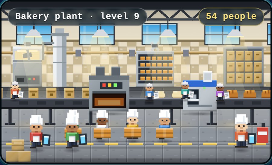 A complete bread supply chain: farm, factory and store