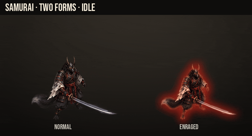 Samurai: normal and enraged form