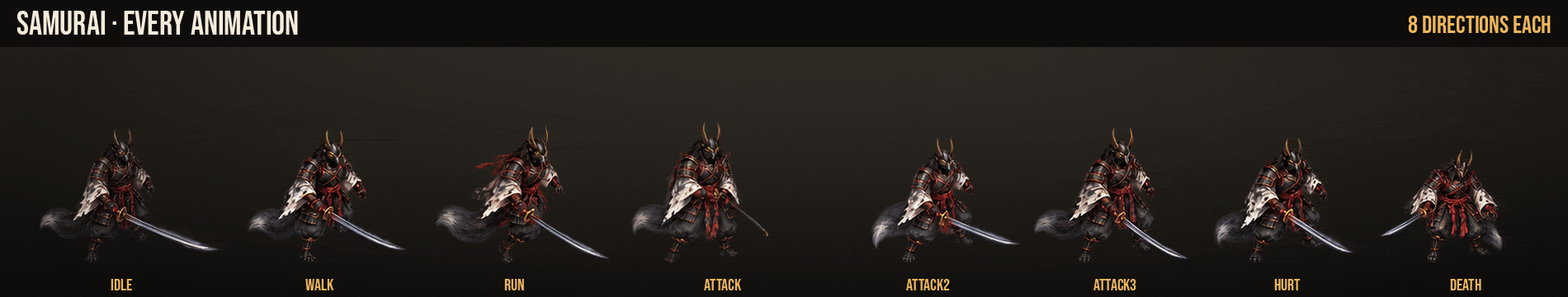 Samurai: every animation