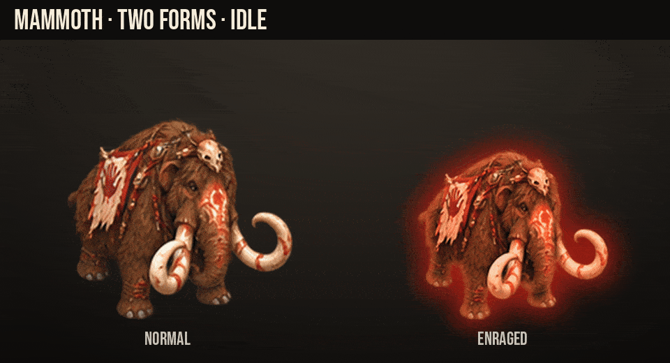 Mammoth: normal and enraged form