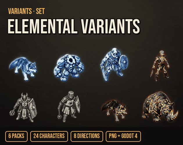 Elemental Variants Set cover: its characters in action