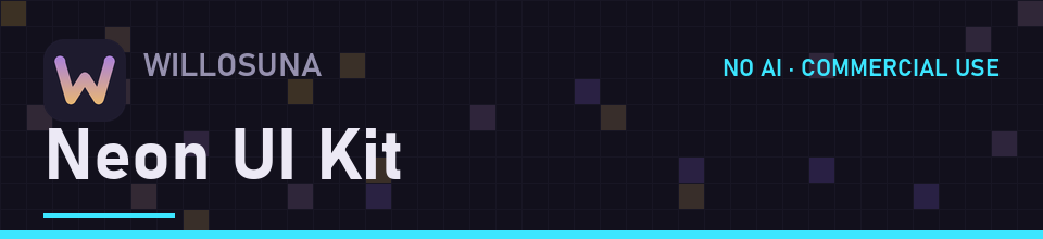Neon UI Kit (63 Cyberpunk Pixel Art UI Pieces, No AI)